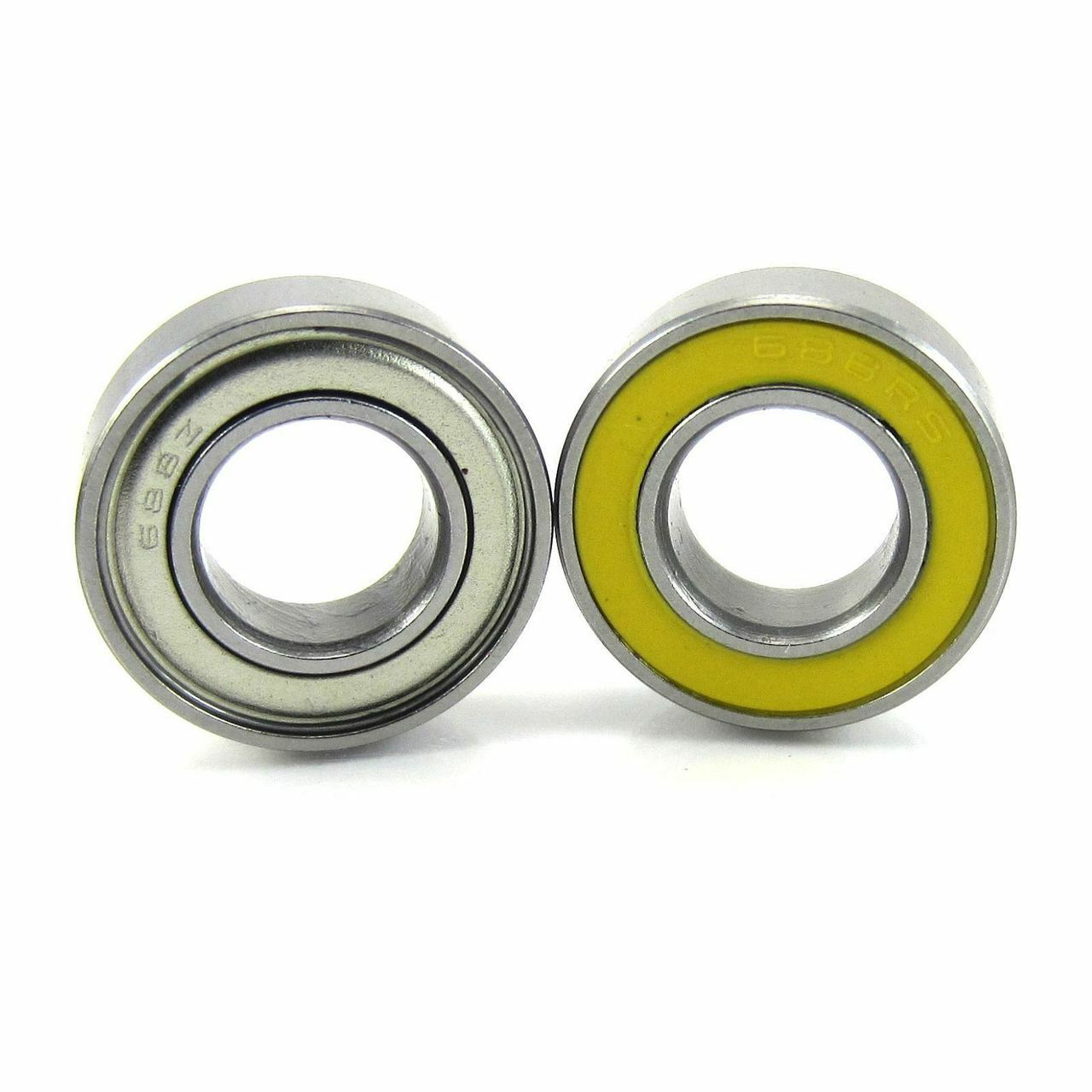 688-RZ 8x16x5mm Precision High Speed RC Car Ball Bearing, Chrome Steel (GCr15) with 1 Yellow Rubber Seal & 1 Metal Shield